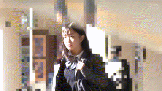 y042【グレーブレザー青リボンちゃん042】 エロGIF 1